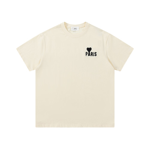 AMI Paris Print Tee Cream