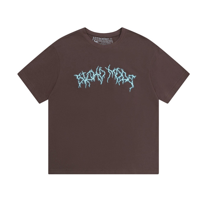 Travis Scott Cactus Jack Lightning Logo Tee Brown