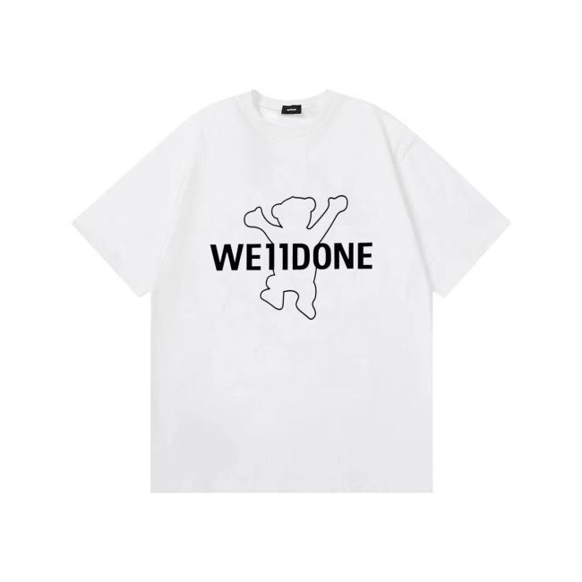 WE11DONE Bear Print Tee White
