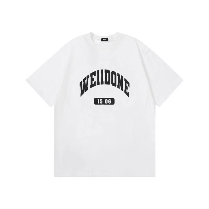 WE11DONE Old School Campus Logo Tee White