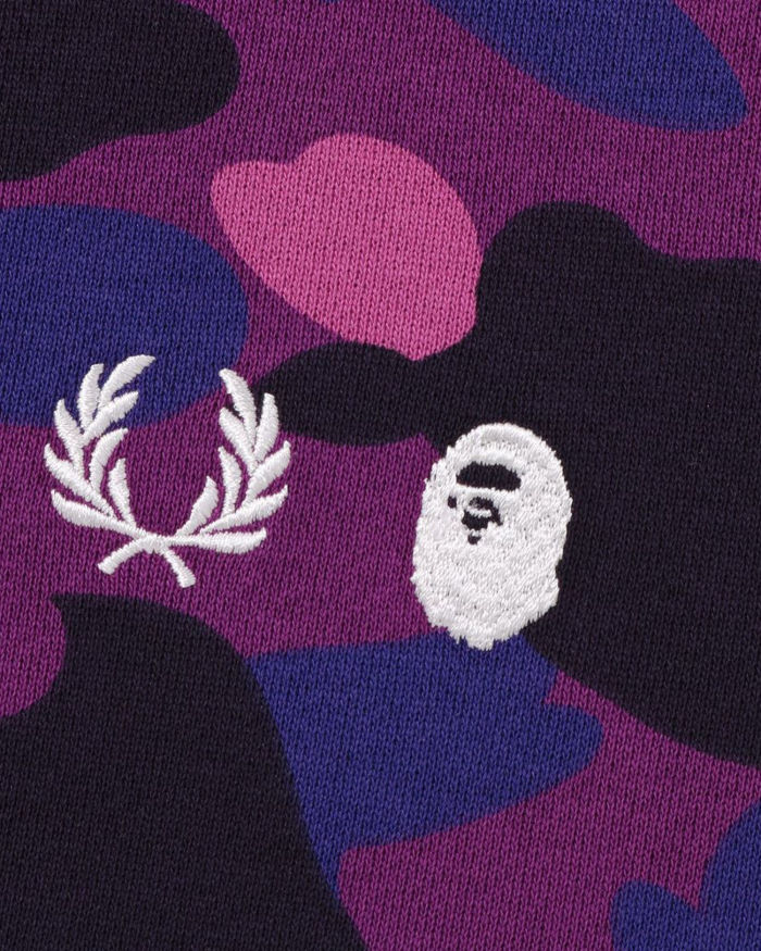 A Bathing Ape X Fred Perry Color Camo Pullover Hoodie