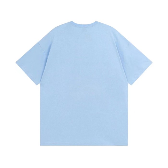 STUSSY Dinosaur Print Crew-neck Tee In Blue