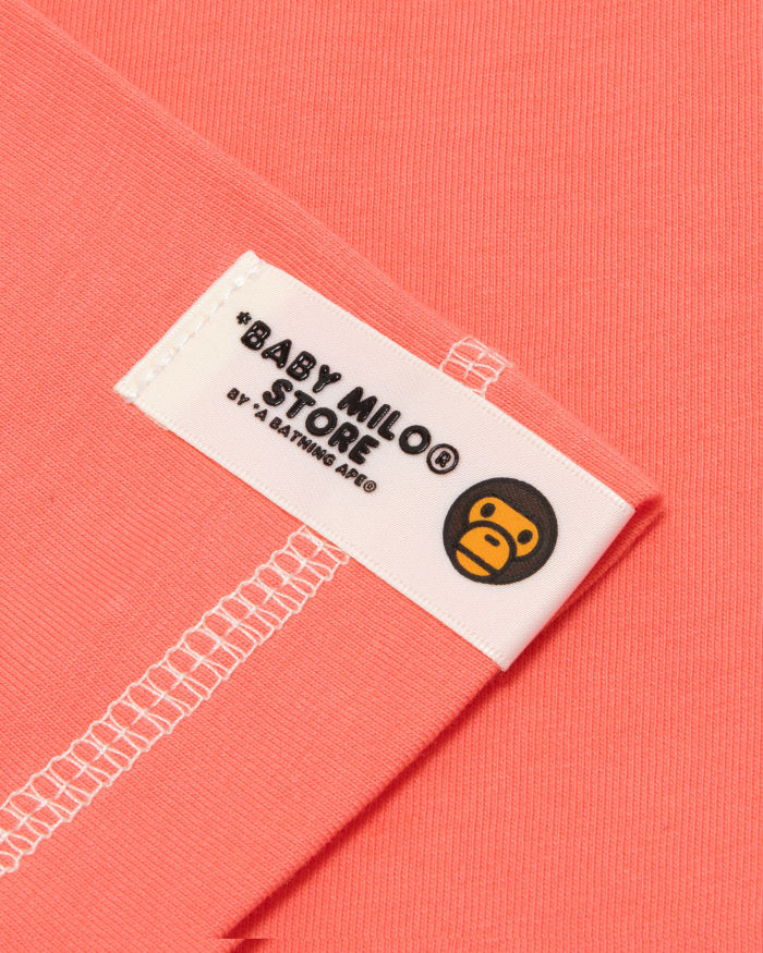 A Bathing Ape Baby Milo box logo print tee In Pink