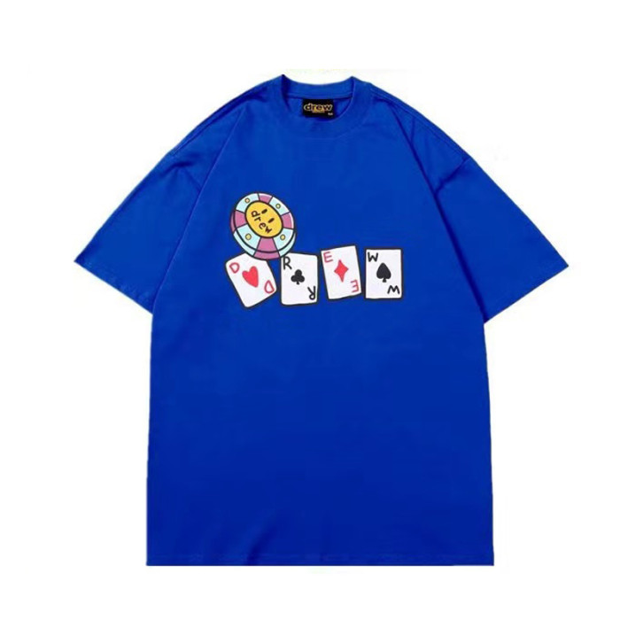 Drew House Chips Short Sleeve Cotton T-Shirt Blue