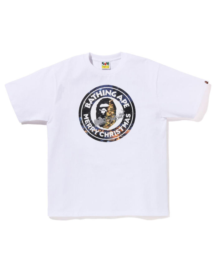 A Bathing Ape Christmas Busy With Work Tee In White