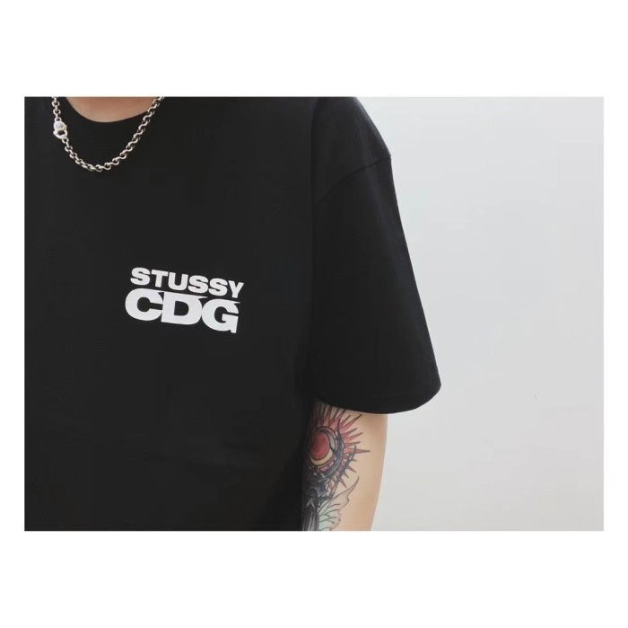 STUSSY x CDG SURFMAN 80-20 ANNIVERSARY LOGO TEE