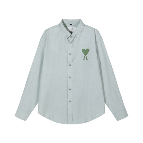 AMI Long Sleeve Logo Shirt Light Green