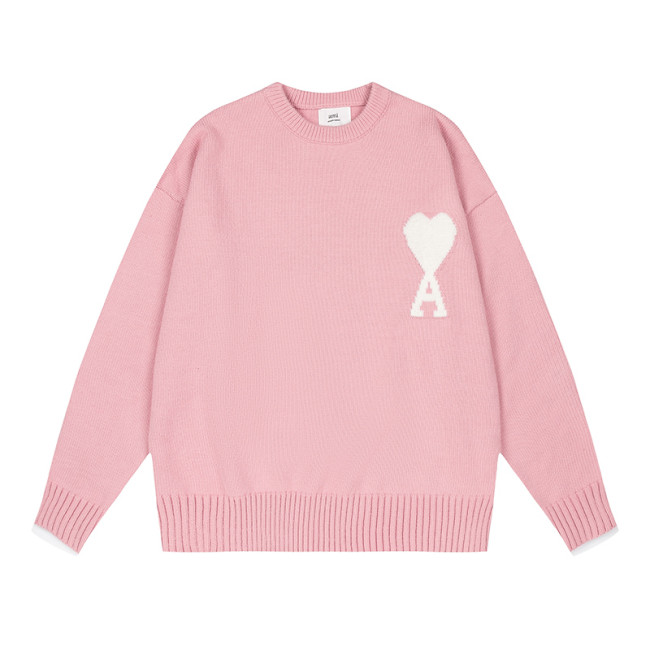 AMI  Logo Crewneck Hoodie Pink