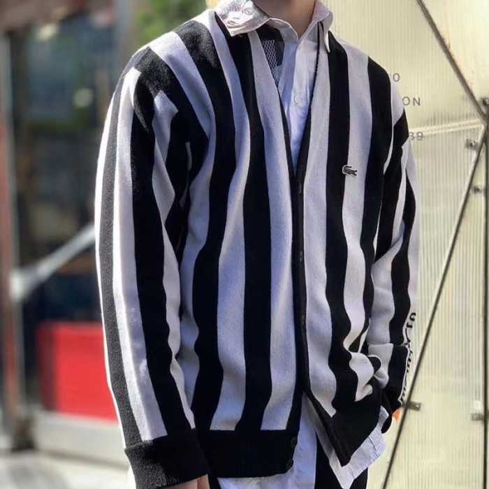 Supreme Stripe Cardigan Hoodie Black