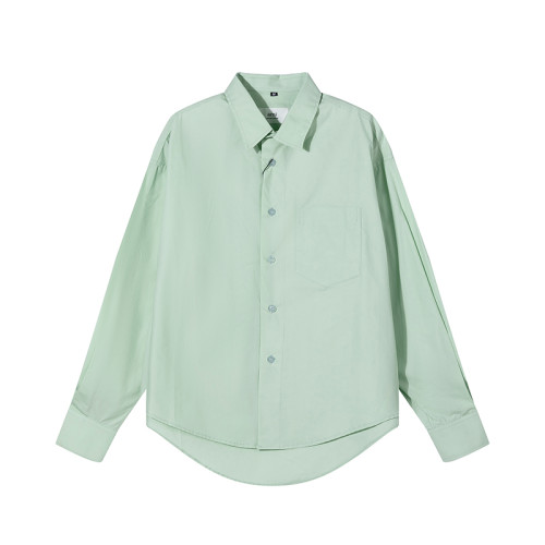 AMI Long Sleeve Solid Color Shirt Light Green