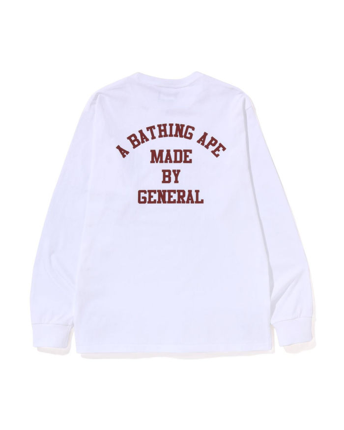 A Bathing Ape Lettered L/S Tee In White