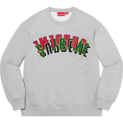 Supreme Stacked Crewneck Hoodie Grey