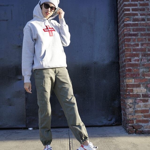 Supreme Cross Box Hoodie Grey