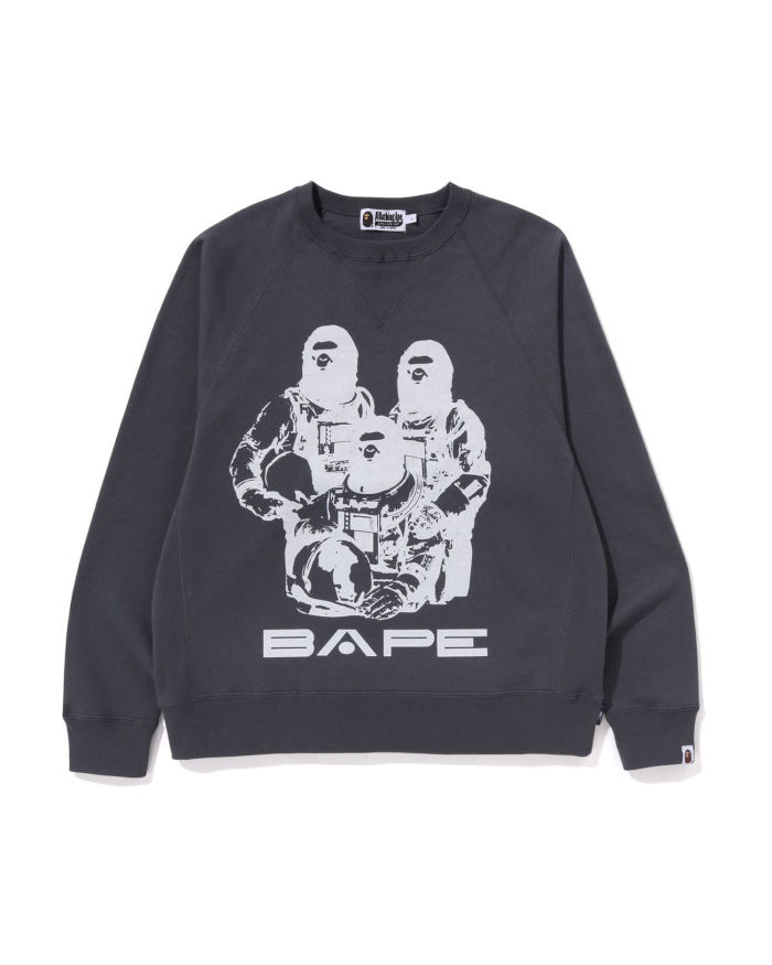 A Bathing Ape Relaxed Fit Crewneck In Dark Grey