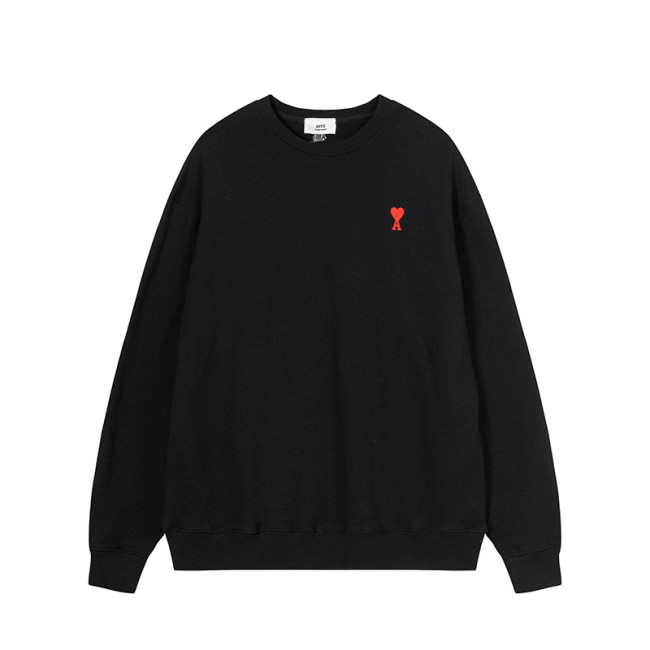 AMI  Small Logo Crewneck Hoodie Black