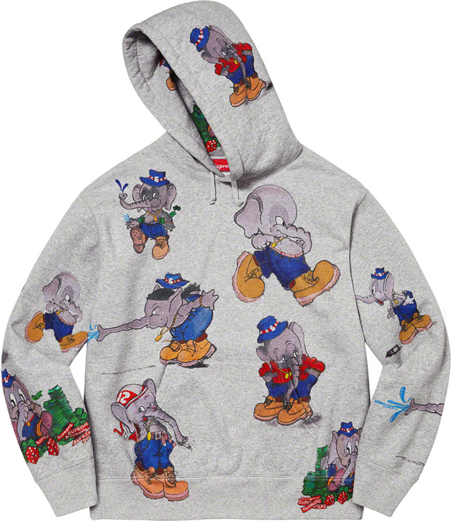 Supreme Elephant Hoodie Grey