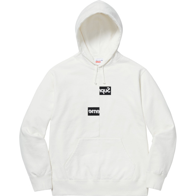 Supreme ×CDG Box Logo Hoodie White