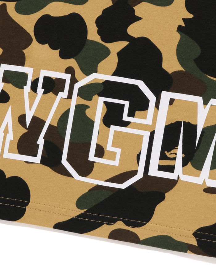 A Bathing Ape 1st Camo Shark Tee In Yellow