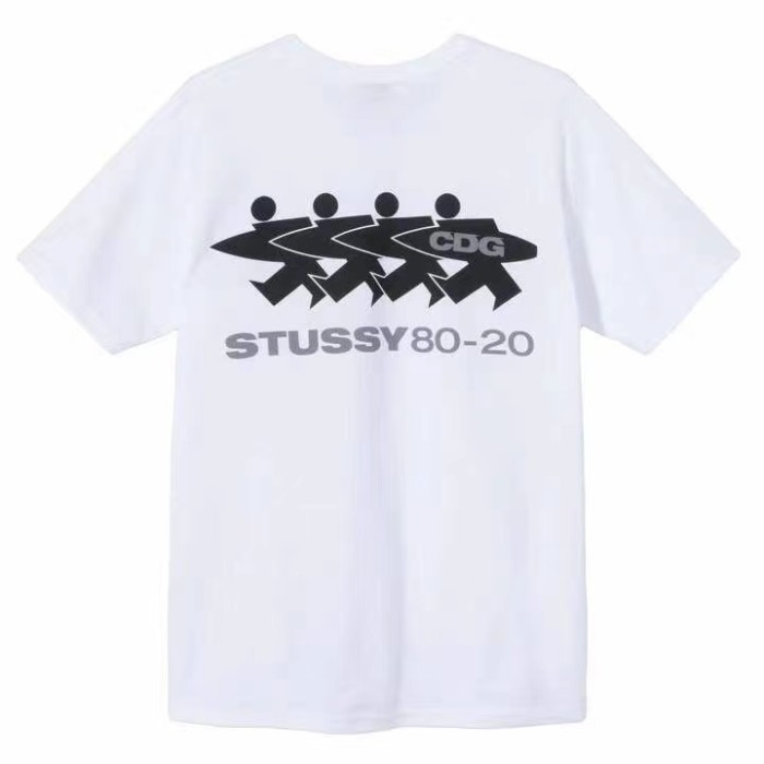 STUSSY x CDG SURFMAN 80-20 ANNIVERSARY LOGO TEE