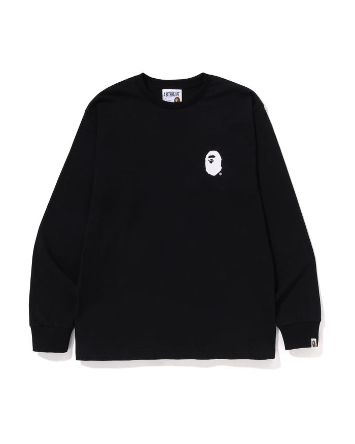 A Bathing Ape Lettered L/S Tee In Black