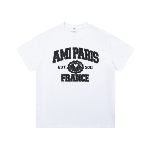 AMI Paris France Logo Tee White