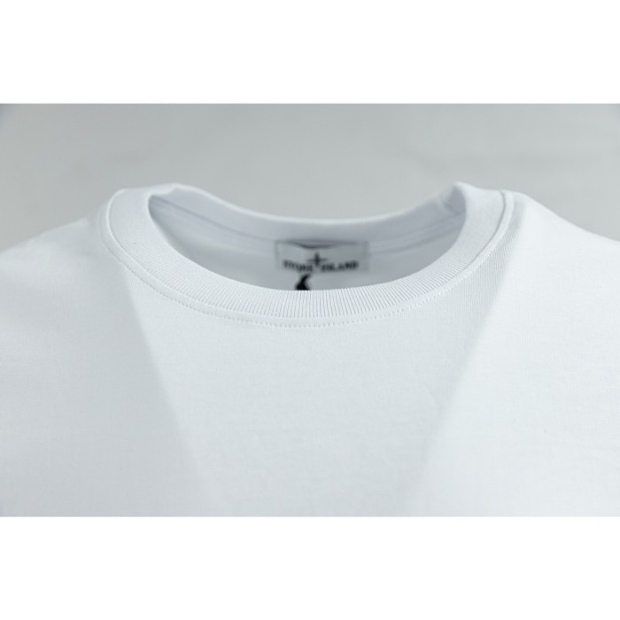 Stone Island Logo Tee With ArmbandIn White