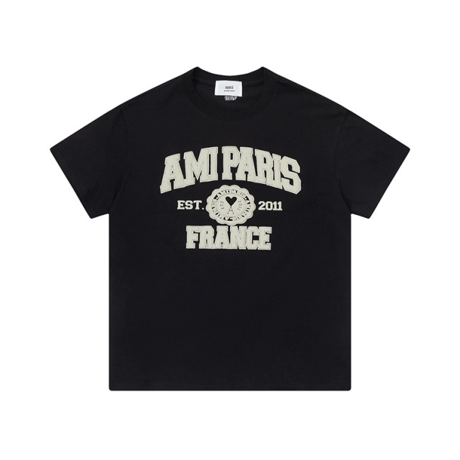 AMI Paris France Logo Tee Black