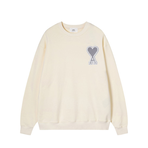 AMI  Big Logo Crewneck Hoodie Cream