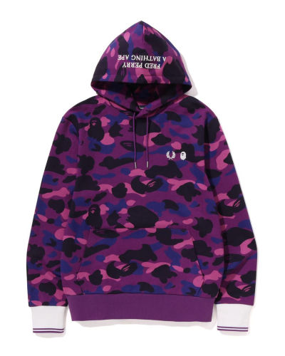 A Bathing Ape X Fred Perry Color Camo Pullover Hoodie