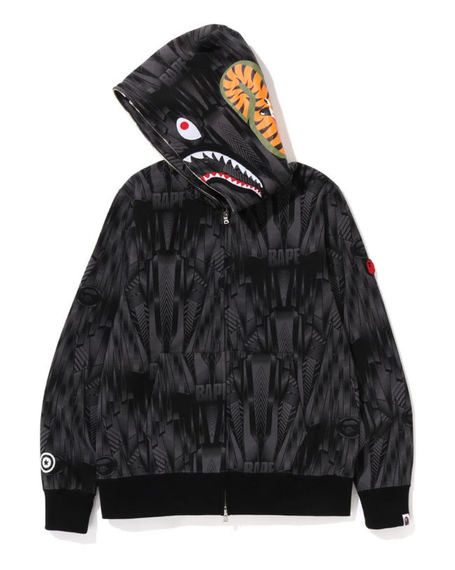 A Bathing Ape Speed Racer Shark Full Zip Hoodie In Black