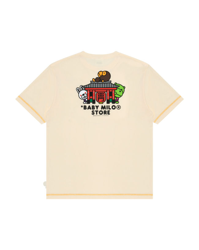 A Bathing Ape Baby Milo print tee In Beige