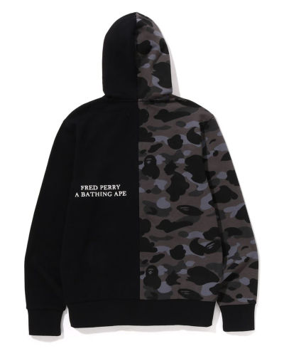 A Bathing Ape X Fred Perry Color Camo Zip Hoodie