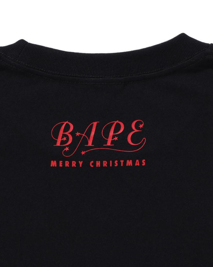 A Bathing Ape Christmas Busy With Work Tee In Black