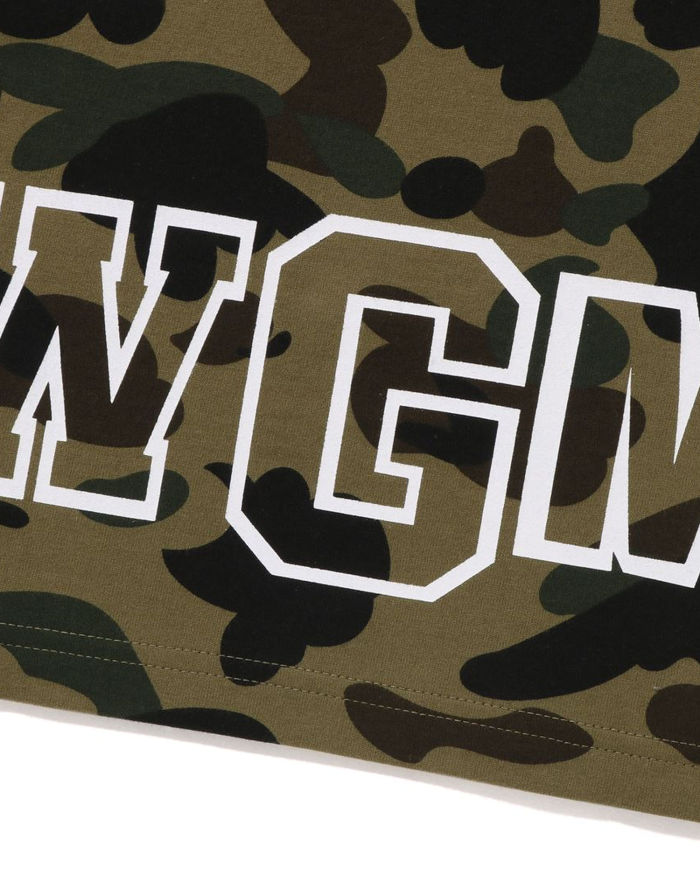 A Bathing Ape 1st Camo Shark Tee In Army Green