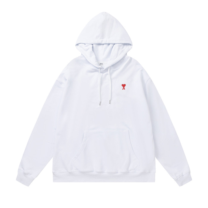 AMI  Small Logo Hoodie White