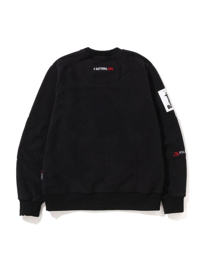 A Bathing Ape X Polartec Wide Fit Crewneck In Black