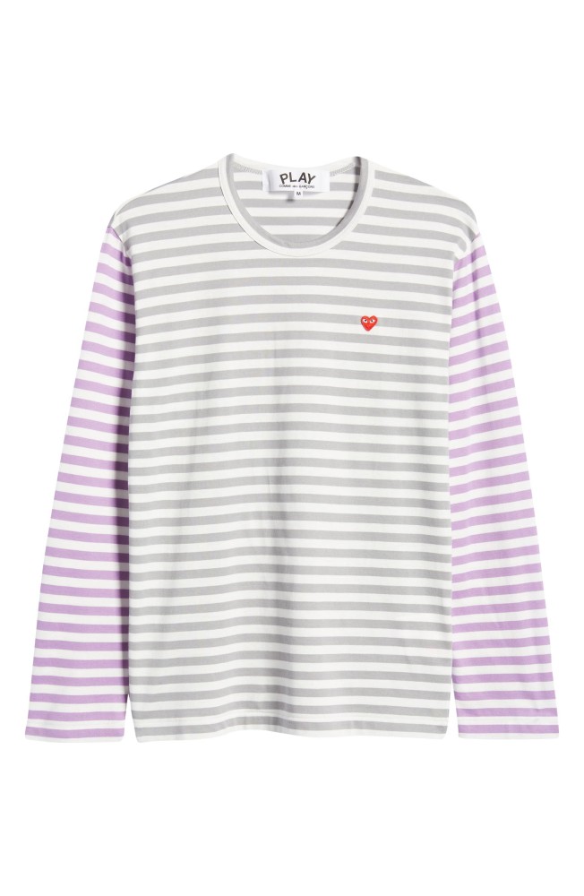 Small Heart Stripe Colorblock Long Sleeve T-Shirt