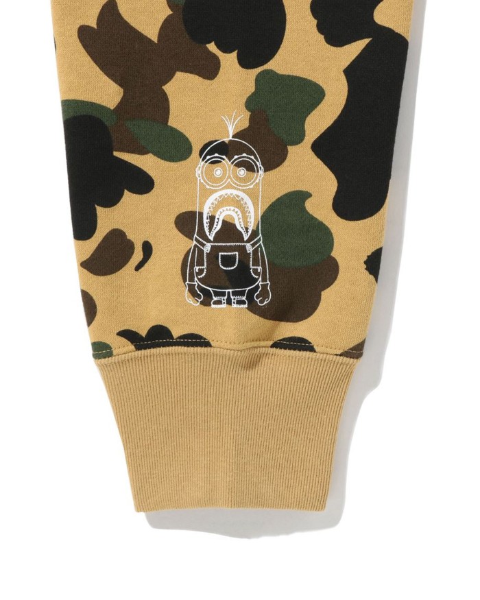 A Bathing Ape X Minions 1st Camo Minions Shark Full Zip Hoodie In Yellow
