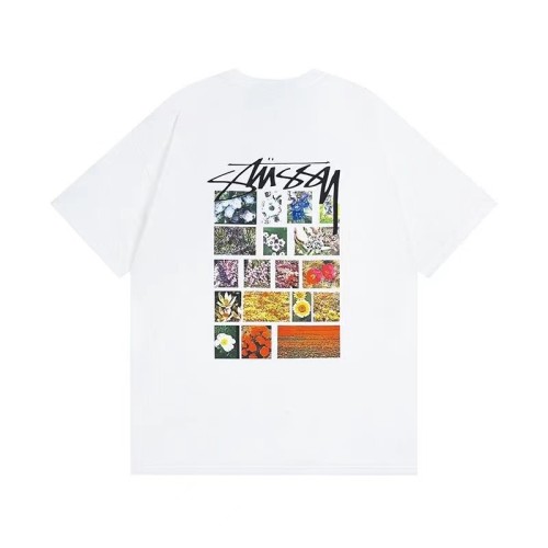 STUSSY Flower Grid Pigment Dyed Tee In White