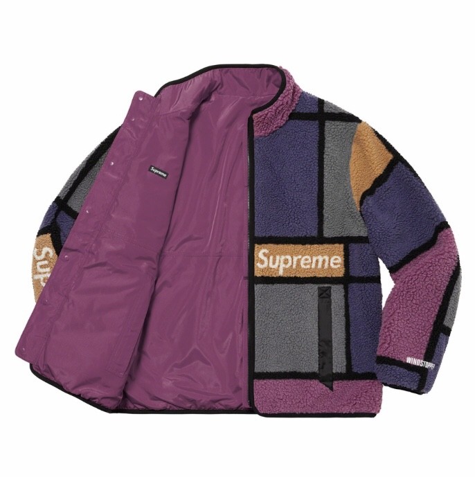 Supreme Reversible Colorblocked Jacket Purple