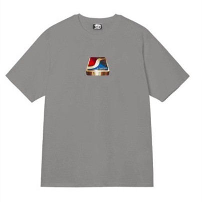 STUSSY METAL CUBE PRINT TEE GREY