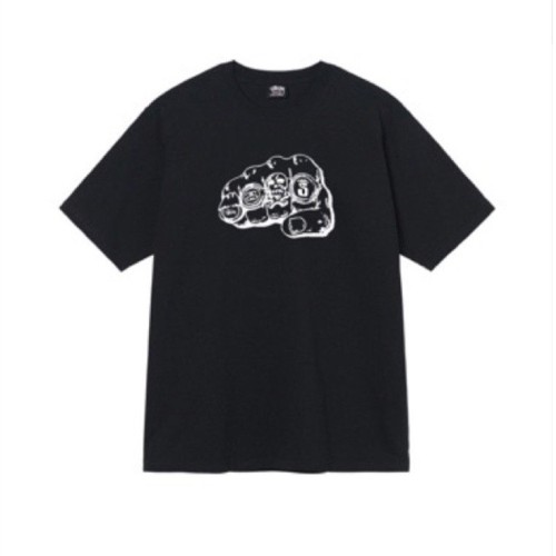 STUSSY FIST RING PRINT TEE BLACK