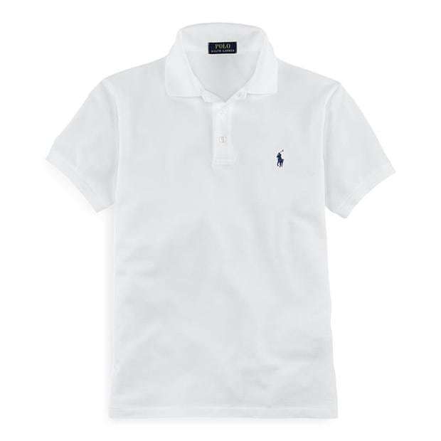 Ralph Lauren Slim Fit Stretch Mesh Polo White/Navy