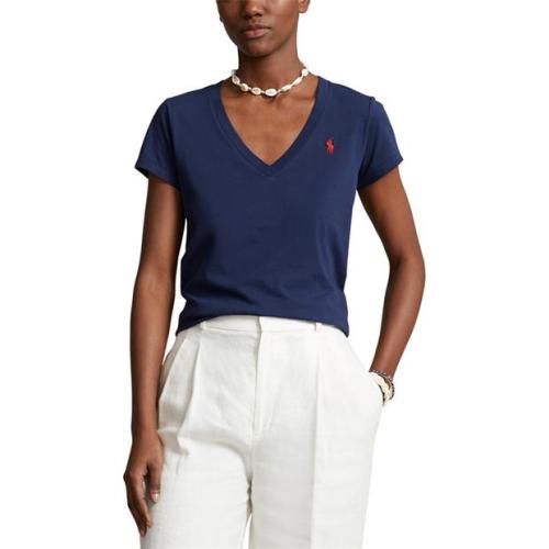 Ralph Lauren Cotton Short Sleeve V Neck Tee Cruise Navy