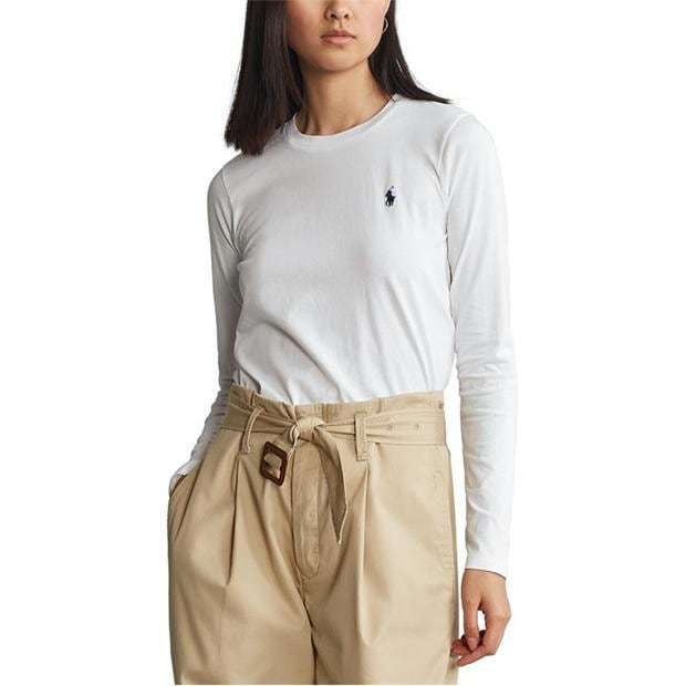 Ralph Lauren Chest Long Sleeve Tee White