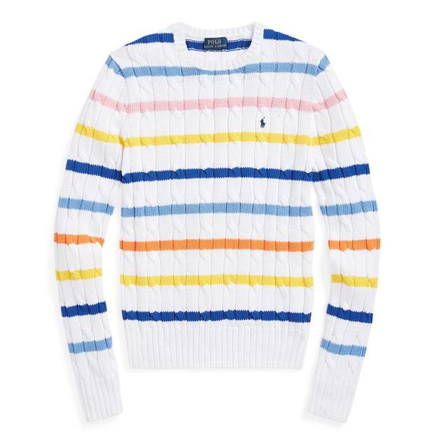 Ralph Lauren Julianna Crewneck Sweater White Multi