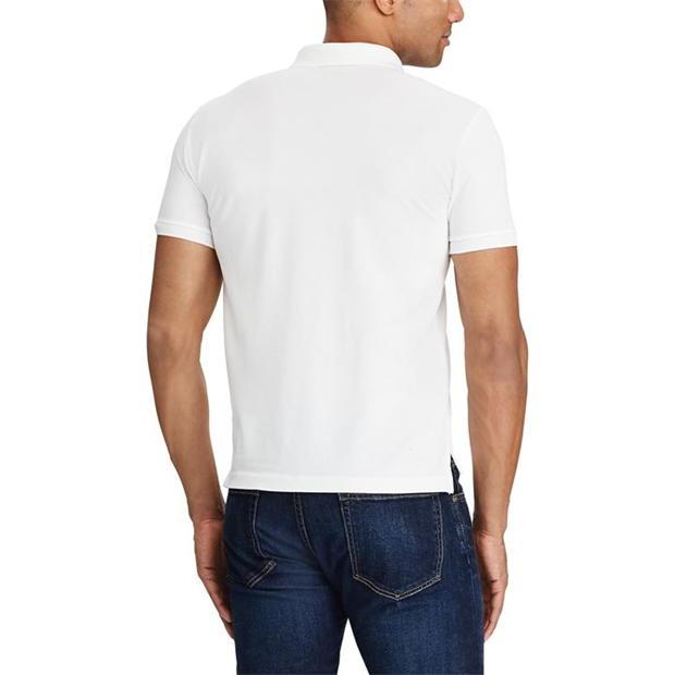 Ralph Lauren Slim Fit Stretch Mesh Polo White/Navy