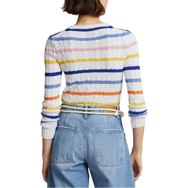 Ralph Lauren Julianna Crewneck Sweater White Multi