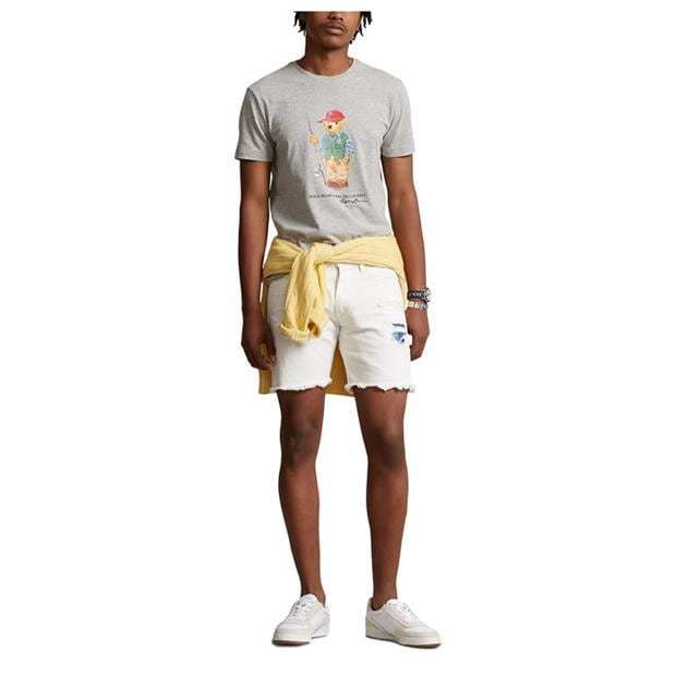 Ralph Lauren Bear Print Tee Andover Hthr