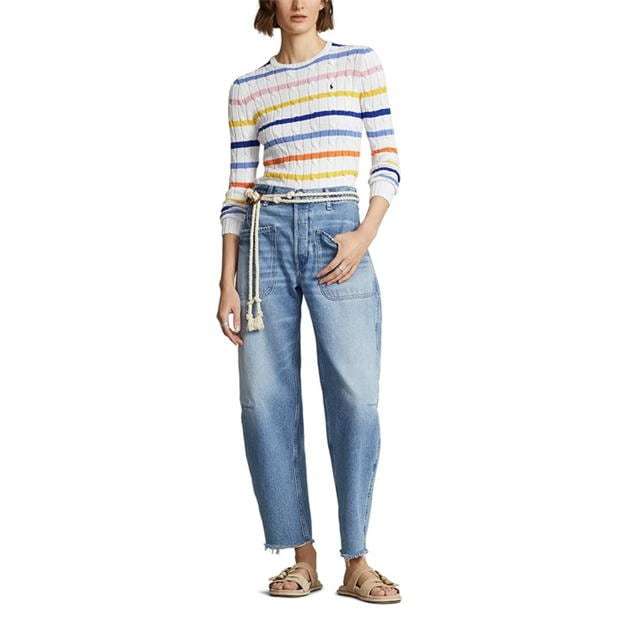 Ralph Lauren Julianna Crewneck Sweater White Multi
